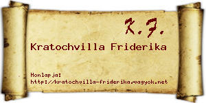 Kratochvilla Friderika névjegykártya
